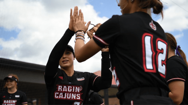 The Louisiana Ragin' Cajuns won the regular season Sun Belt Conference title and No. 1 seed in the SBC Softball Championship Tournament. -- Photo courtesy of UL Athletics